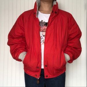 Vintage puffer jacket with elbow patches